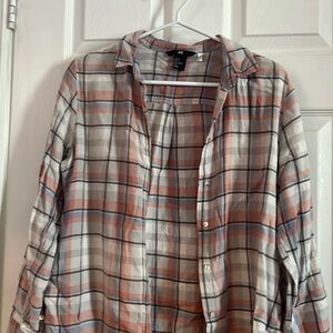 Muted plaid button up shirt from H&M
